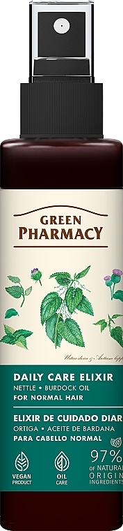 Эликсир для ежедневного ухода за нормальными волосами "Крапива и репейное масло" - Green Pharmacy Daily Care Elixir For Normal Hair — фото N1