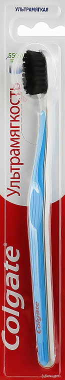 Ультрамягкая зубная щетка для эффективной чистки зубов, сине-черная - Colgate — фото N1