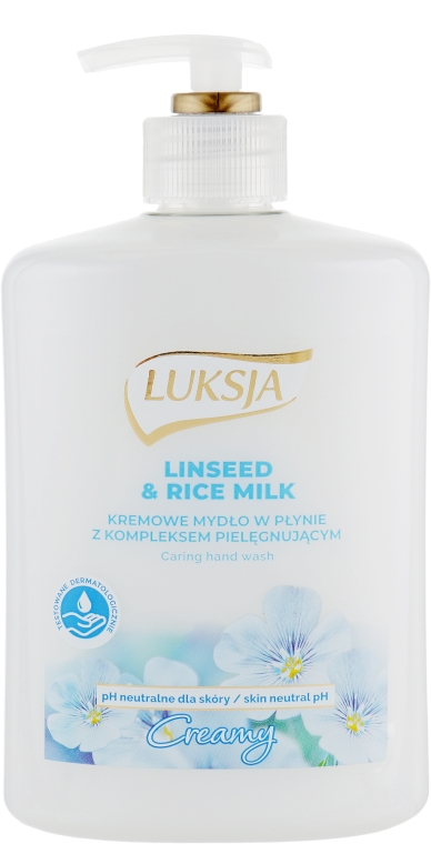 Жидкое крем-мыло со льном и рисовым молочком - Luksja Linen&Rice Milk Soap — фото N1