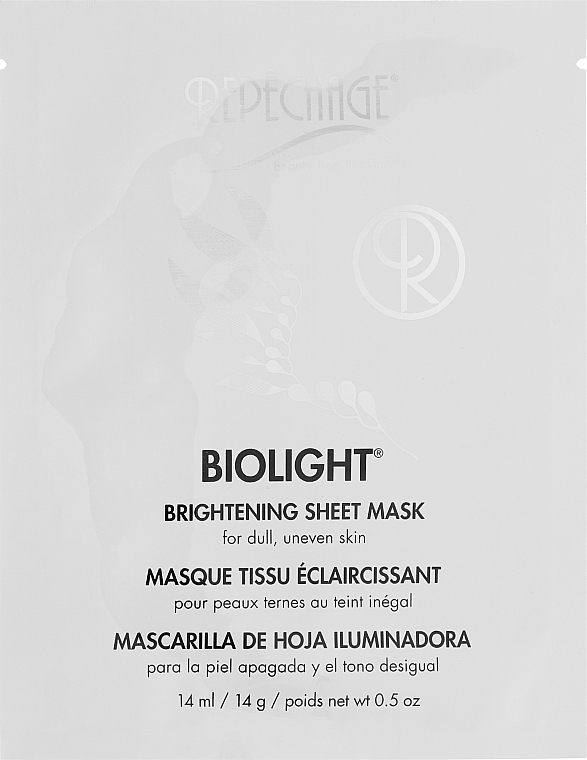 Осветляющая маска для лица - Repechage Biolight Brightening Sheet Mask — фото N1