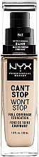 УЦЕНКА Стойкая тональная основа для лица - NYX Professional Makeup Can't Stop Won't Stop Full Coverage Foundation * — фото N1