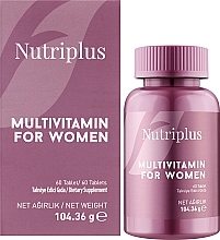 Мультивитаминный комплекс для женщин, в таблетках - Farmasi Nutriplus Multivitamin for Women — фото N2