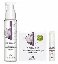 Парфумерія, косметика Набір - Derma E Advanced Peptides & Collagen (ser/60ml + f/cr/56g + peel/7ml)