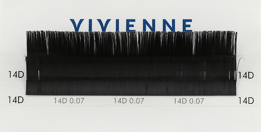 Накладні вії "Elite", чорні, 2 лінії (0,07, D, (14)) - Vivienne — фото N1