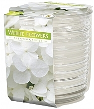 Ароматична свічка в ребристій склянці "Білі квіти" - Bispol Scented Candle White Flowers — фото N1