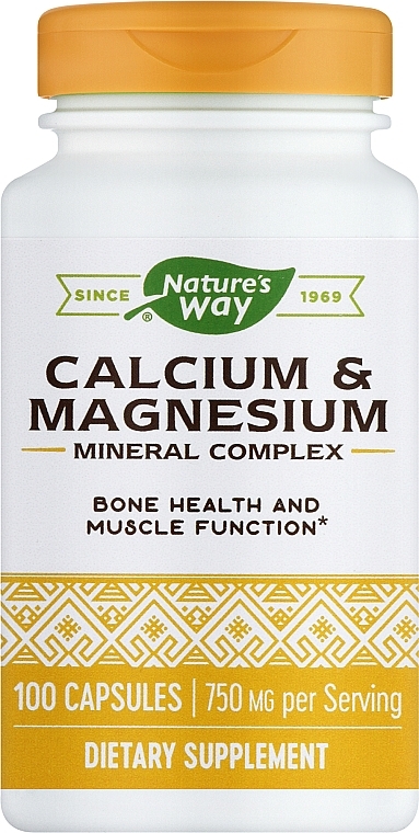 Пищевая добавка "Кальций и магний" - Nature’s Way Calcium & Magnesium Mineral Complex — фото N1