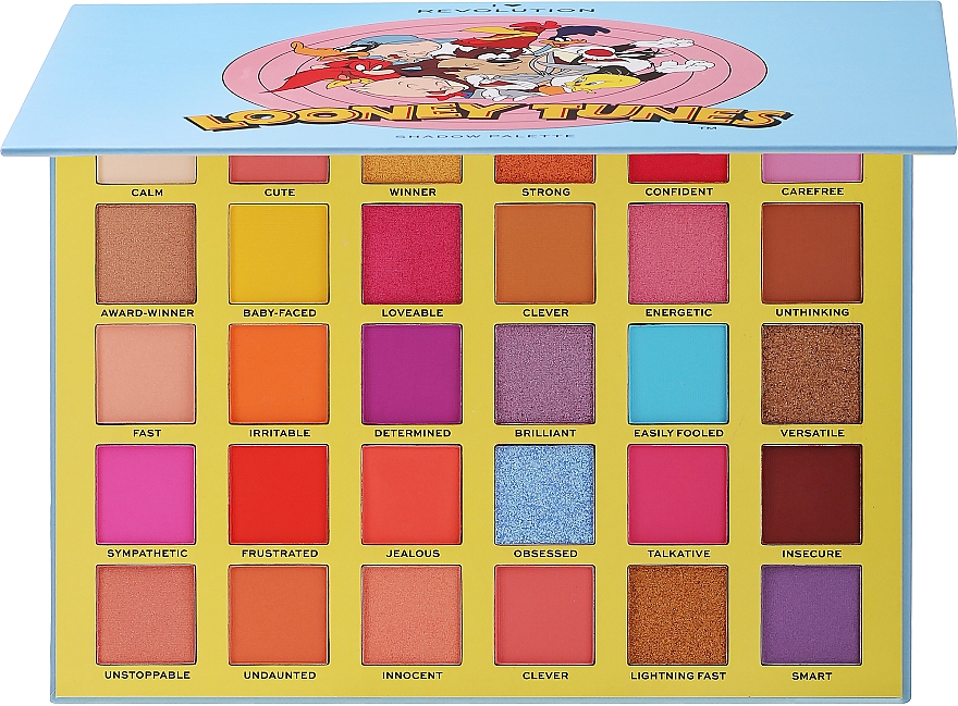 Палетка теней для век, 30 цветов - I Heart Revolution Looney Tunes Shadow Palette — фото N1