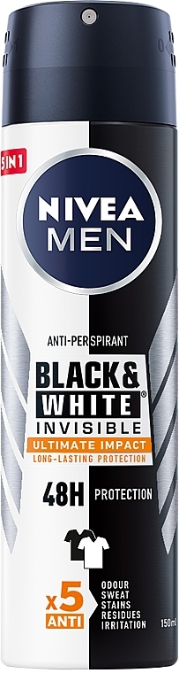Антиперспирант "Черное и Белое невидимый" - NIVEA MEN Ultimate Impact — фото N1