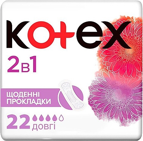 Ежедневные прокладки 2 в 1, 22 шт. - Kotex — фото N1