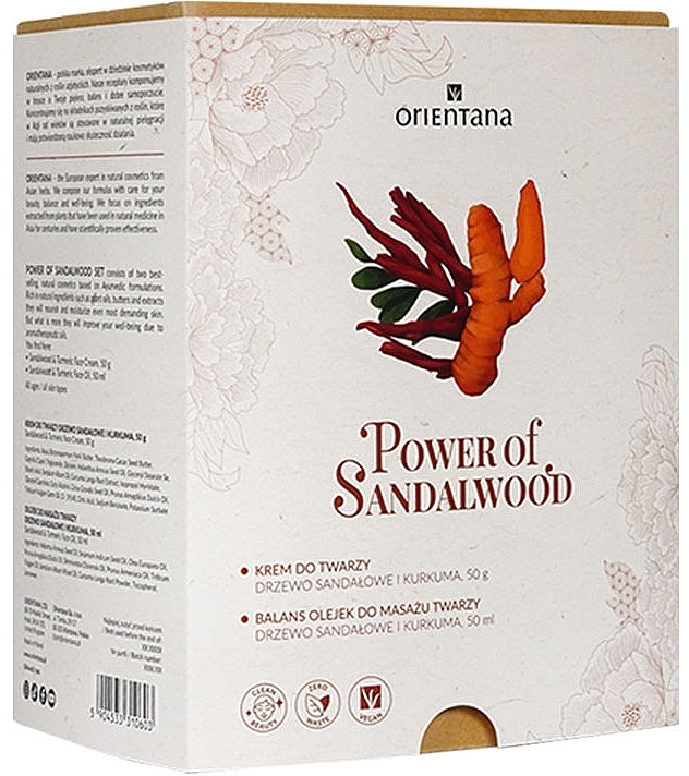 Набор - Orientana Power Of Sandalwood (f/cr/50g + f/oil/50ml) — фото N2