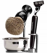 Парфумерія, косметика Набір для гоління - Mondial King Set (shaving/brush + razor + stand)