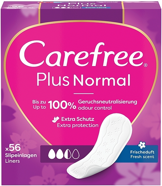 Гигиенические ежедневные прокладки, 56шт - Carefree Plus Original Fresh Scent Pantyliners — фото N2