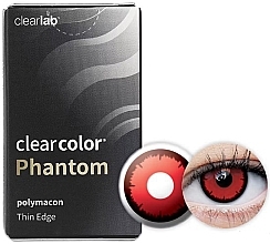 Цветные контактные линзы "Angelic Red", 2 шт. - Clearlab ClearColor Phantom — фото N1
