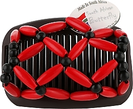 Затискач для волосся Ndebele 005, на чорному гребені - African Butterfly Hair Clip — фото N1