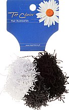 Резинки для волосся "Spaghetti", 3 шт., чорна, сіра, біла - Top Choice — фото N1
