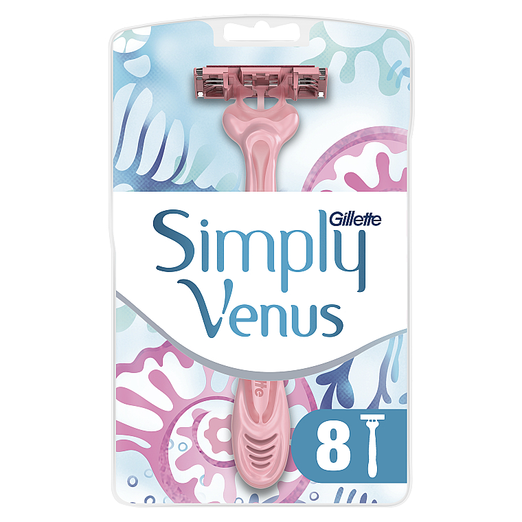 Одноразовые бритвенные станки, 8шт - Gillette Simply Venus 3 Simply Smooth