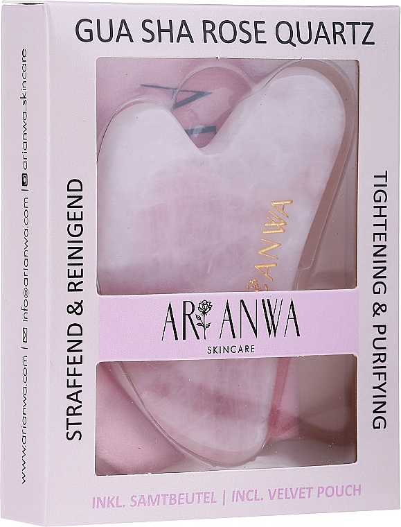 Гуаша из розового кварца для массажа лица - ARI ANWA Skincare Rose Quartz Gua Sha — фото N1