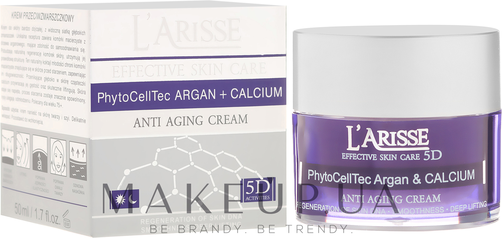 Крем против морщин 75+ - Ava Laboratorium L'Arisse 5D Anti-Wrinkle Cream Stem PhytoCellTech Argan + Calcium — фото 50ml