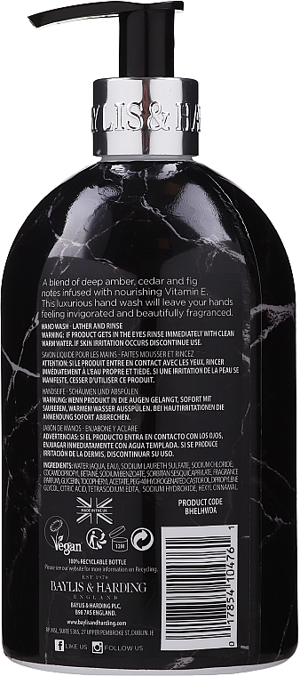 Жидкое мыло для рук - Baylis & Harding Elements Dark Amber & Fig Luxury Hand Wash — фото N2