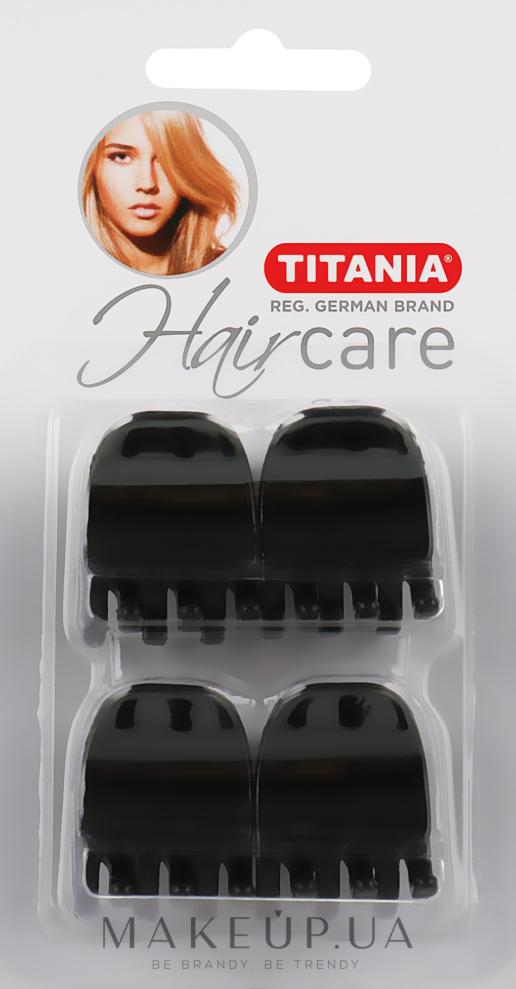 Заколки для волос, 3см, 4шт., черные - Titania — фото 4шт