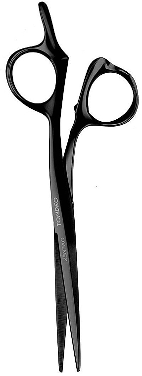 Ножиці перукарські прямі 90058, чорні - Tondeo Zentao Premium Line Black Offset 5.5" Conblade — фото N1