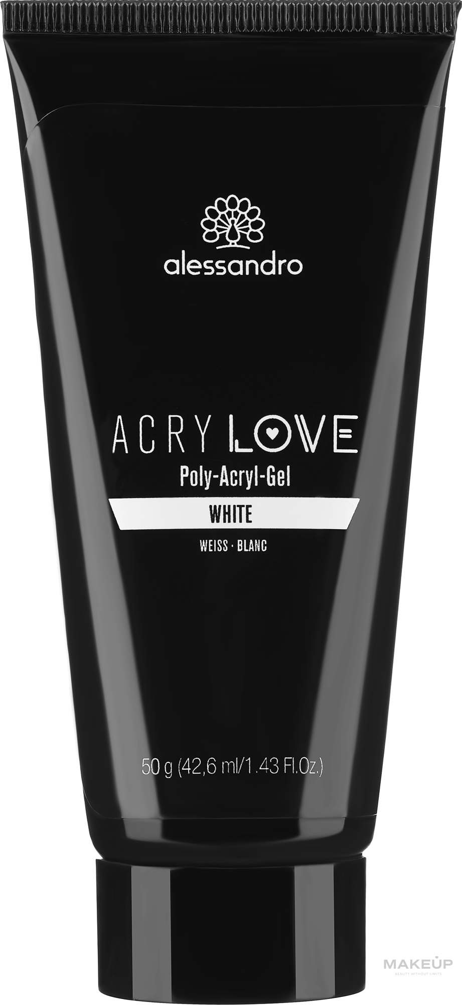 Полиакриловый гель для ногтей - Alessandro International AcryLove Poly-Acryl-Gel White — фото 50g