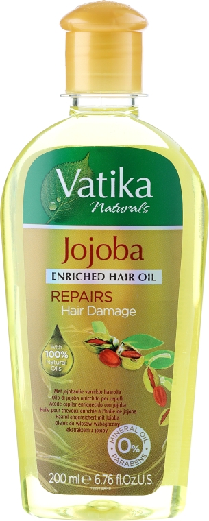 Масло для волос - Dabur Vatika Jojoba Enriched Hair Oil Repairs Hair Damage — фото N1