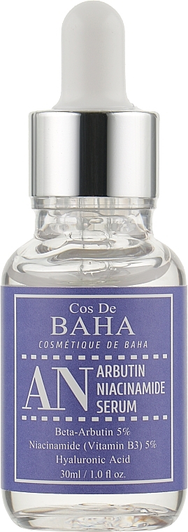 УЦЕНКА Сыворотка против пигментации с арбутином 5% и ниацинамидом 5% - Cos De BAHA Arbutin Niacinamide Serum * — фото N1