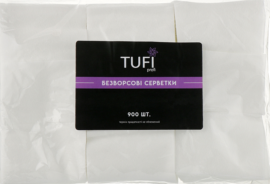 Безворсовые салфетки тканевые, 900 штук - Tufi Profi