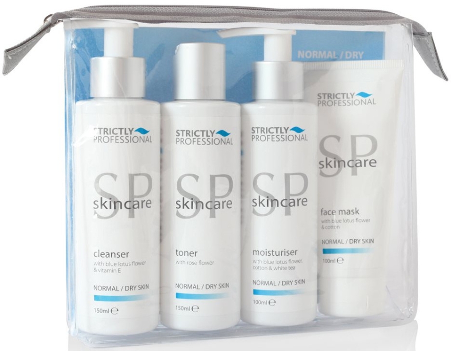 Набор для нормальной/сухой кожи - Strictly Professional SP Skincare (cleanser/150ml + toner/150ml + moisturiser/100ml + mask/100ml) — фото N1