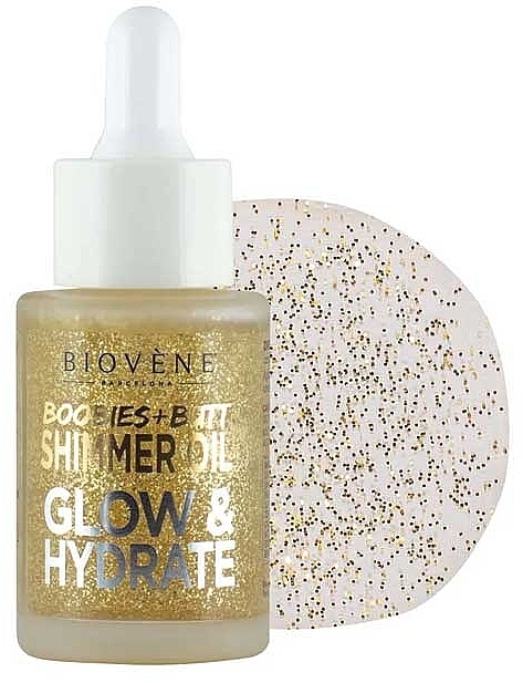 Мерцающее масло для груди и ягодиц - Biovene Glow & Hydrate Boobies + Butt Shimmer Oil — фото N1