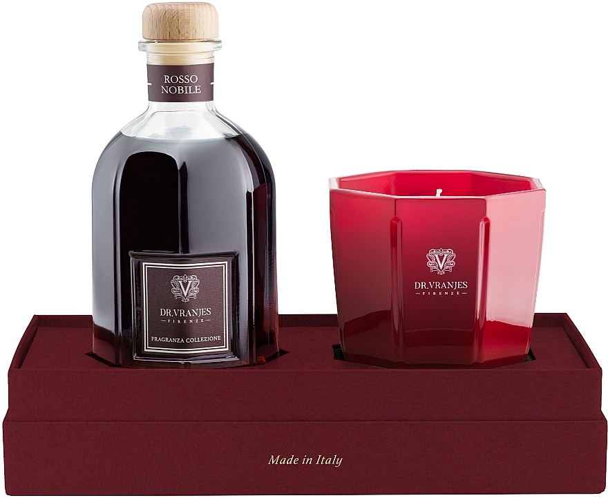 Набір - Dr. Vranjes Rosso Nobile Candle Gift Box (diffuser/250ml + candle/200g) — фото N1