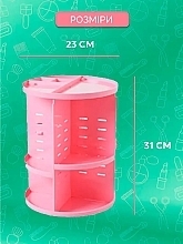 Поворотный органайзер косметический, розовый - Reclaire 360° Rotation Cosmetic Organizer Pink — фото N7