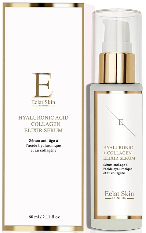 Антивікова сироватка для обличчя - Eclat Skin London Hyaluronic Acid & Collagen Elixir Serum — фото N1