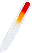 Парфумерія, косметика Скляна пилочка для нігтів, червоно-помаранчева - Tools For Beauty Glass Nail File With Rainbowr Print