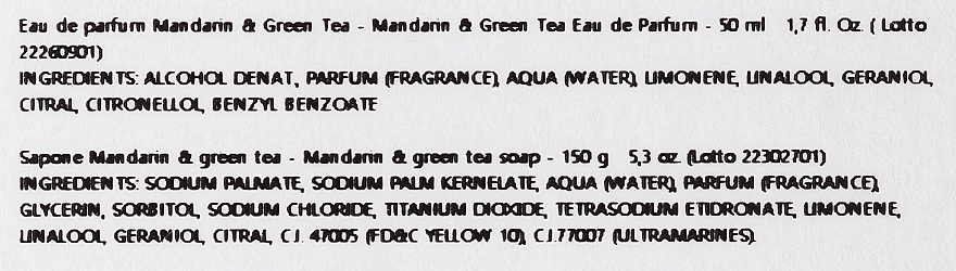 Acca Kappa Mandarin & Green Tea - Набор (edp/50ml + soap/150g) — фото N3