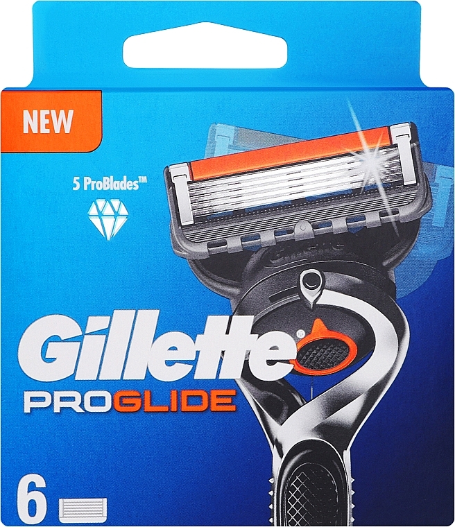 Сменные кассеты для бритья, 6 шт., картонная упаковка - Gillette Fusion ProGlide — фото N1