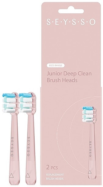 Насадки для электрической зубной щетки, 2 шт. - Seysso Junior Deep Clean Brush Heads Pink — фото N1