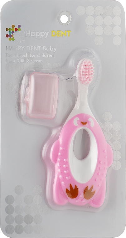 Детская зубная щетка от 0 до 3 лет, розовая - Happy Dent Baby