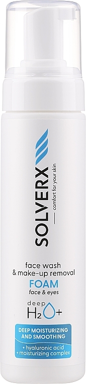 Пінка для вмивання та зняття макіяжу - Solverx DeepH2O+ Face Wash & Make-Up Removal Foam — фото N1