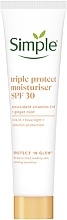 Крем увлажняющий тройной защиты с SPF30 - Simple Protect & Glow Triple Protect Moisturiser SPF30 — фото N1