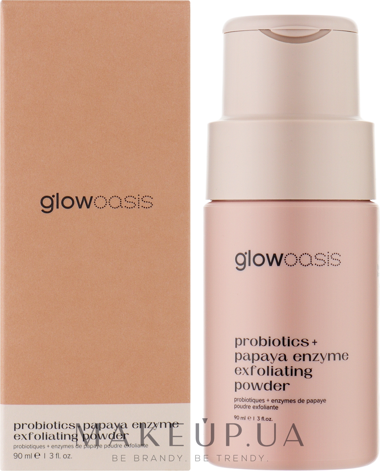 Энзимная пудра для умывания лица - Glowoasis Probiotitics + Papaya Enzyme Exfoliating Powder — фото 90ml