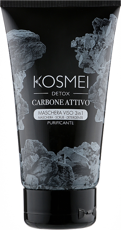 Маска-скраб средство для умывания лица 3в1 - Kosmei Detox Carbone Vegetale Maschera Viso 3 In 1 — фото N1