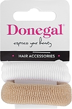 Парфумерія, косметика Резинки для волос FA-5642, белая + бежевая - Donegal
