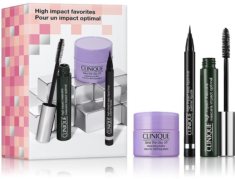 Набор - Clinique High Impact Favorites Set (mascara/7ml + eye/liner/0.34g + balm/15ml) — фото N1