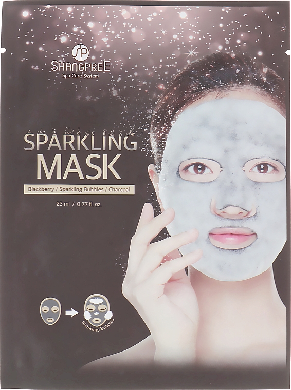 Маска тканинна очищувальна з активованим вугіллям - Shangpree Sparkling Mask — фото N1