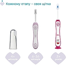 Зубна щітка для перших зубів, 6-36 міс., рожева - Chicco First Milk Teeth — фото N4