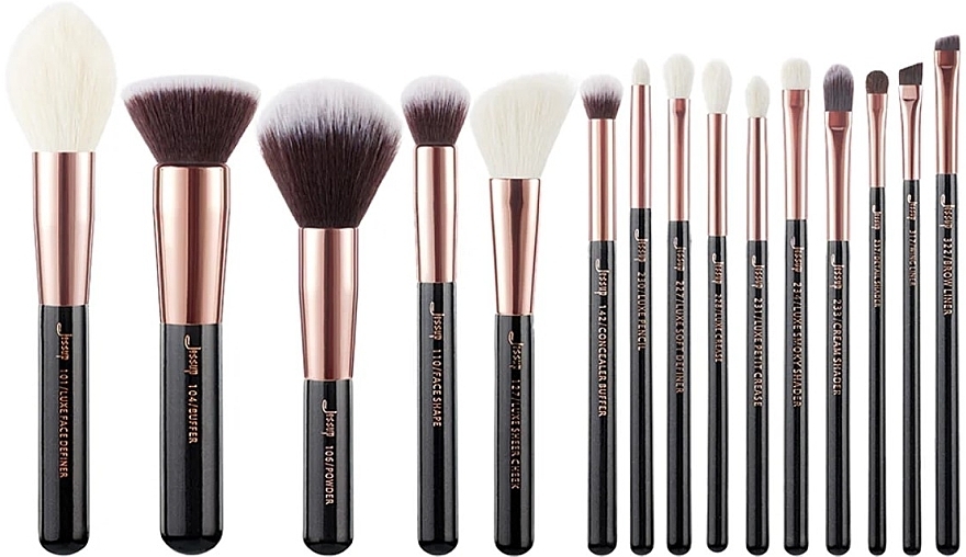 Набір пензлів для макіяжу, T160, 15 шт. - Jessup Essential Makeup Brush Set — фото N1