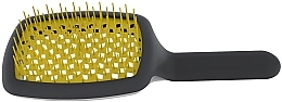 Расческа для волос, матовая черно-желтая - Janeke CurvyM Extreme Volume Brush — фото N1