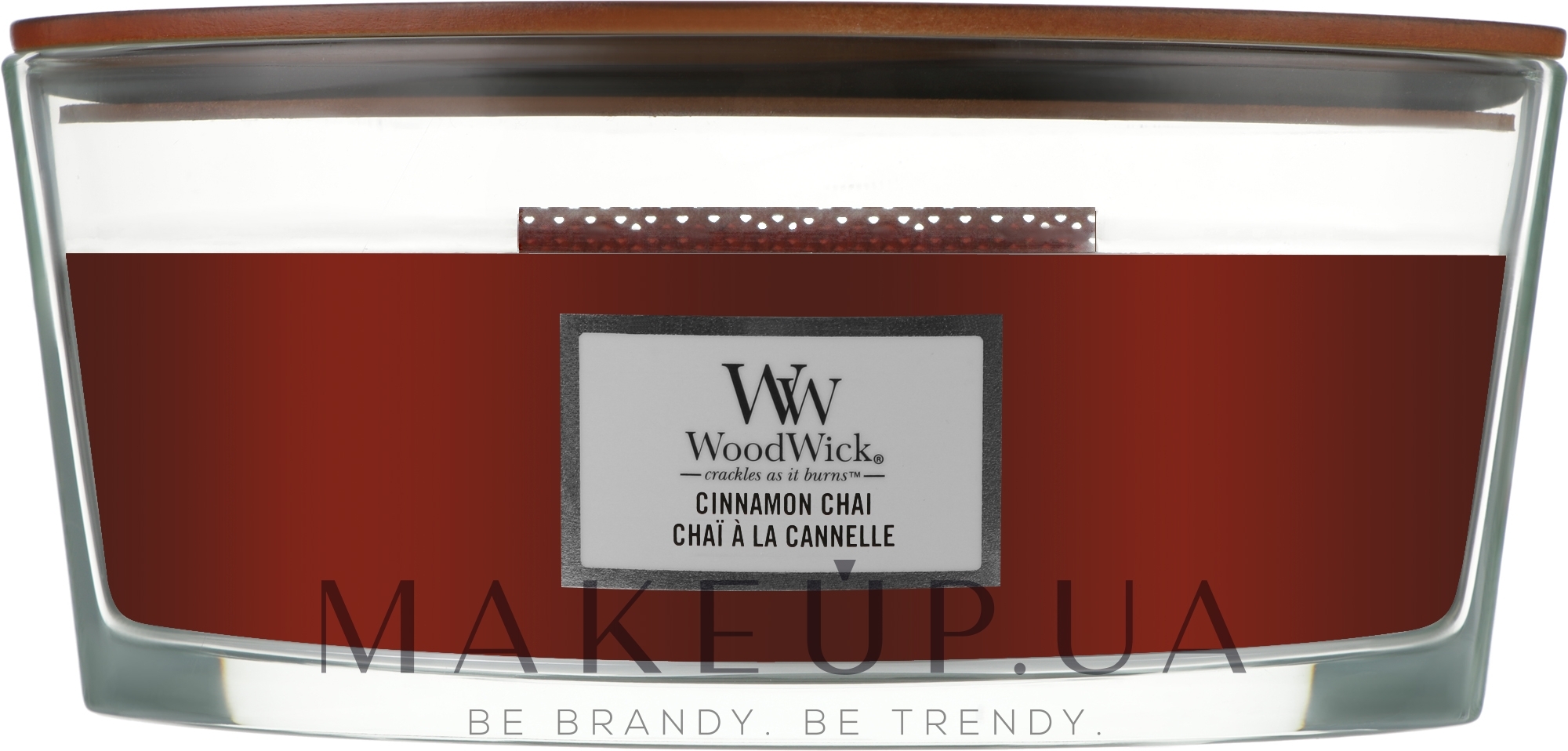 Ароматическая свеча в стакане - WoodWick Hourglass Candle Cinnamon Chai — фото 453.6g